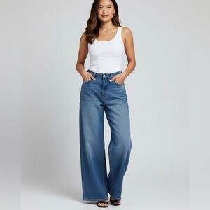 NEW Oat Women's Blue Wide-Leg Jeans